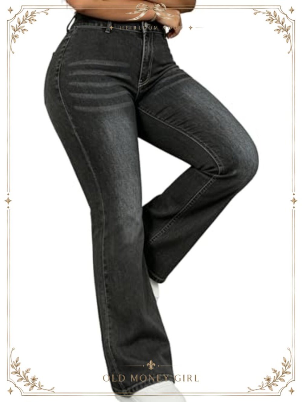 Plus Size High Waisted Flare Jeans Curvy Fit Super Stretch Denim Pants
